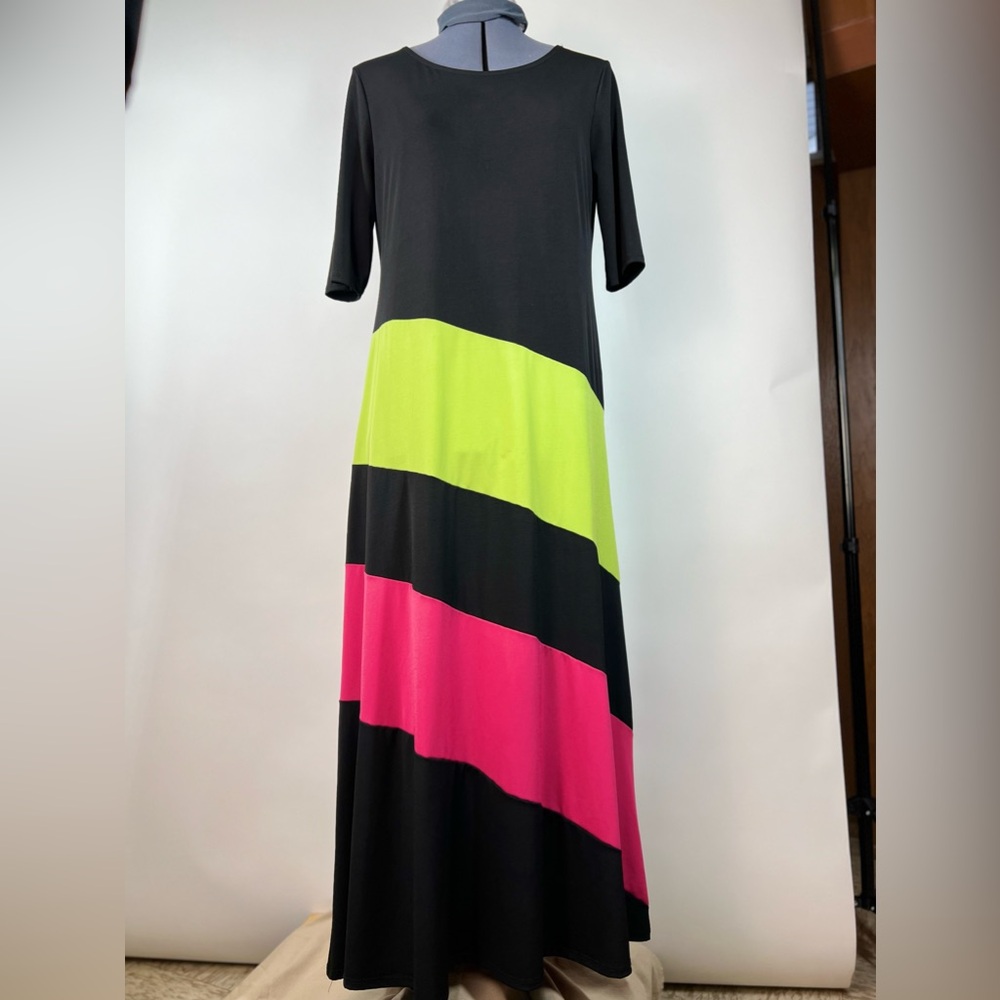 90s Maxi Neon Stretchy Dress size medium